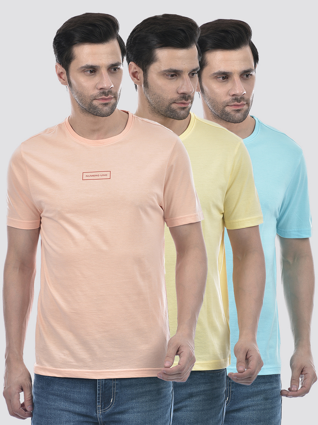 Numero Uno Men Solid Multicolor T-Shirt